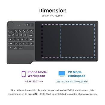 Amazon.com: HUION Inspiroy Keydial KD200 Bluetooth 5.0